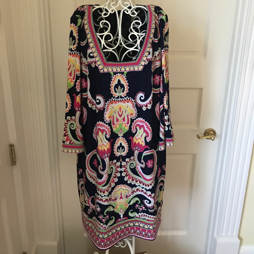 Laudry Blue Bright Color Floral Shift. Size L.
