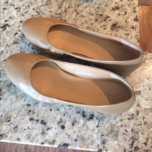J Crew Anya Leather Ballet Flats in Burnt Sienna