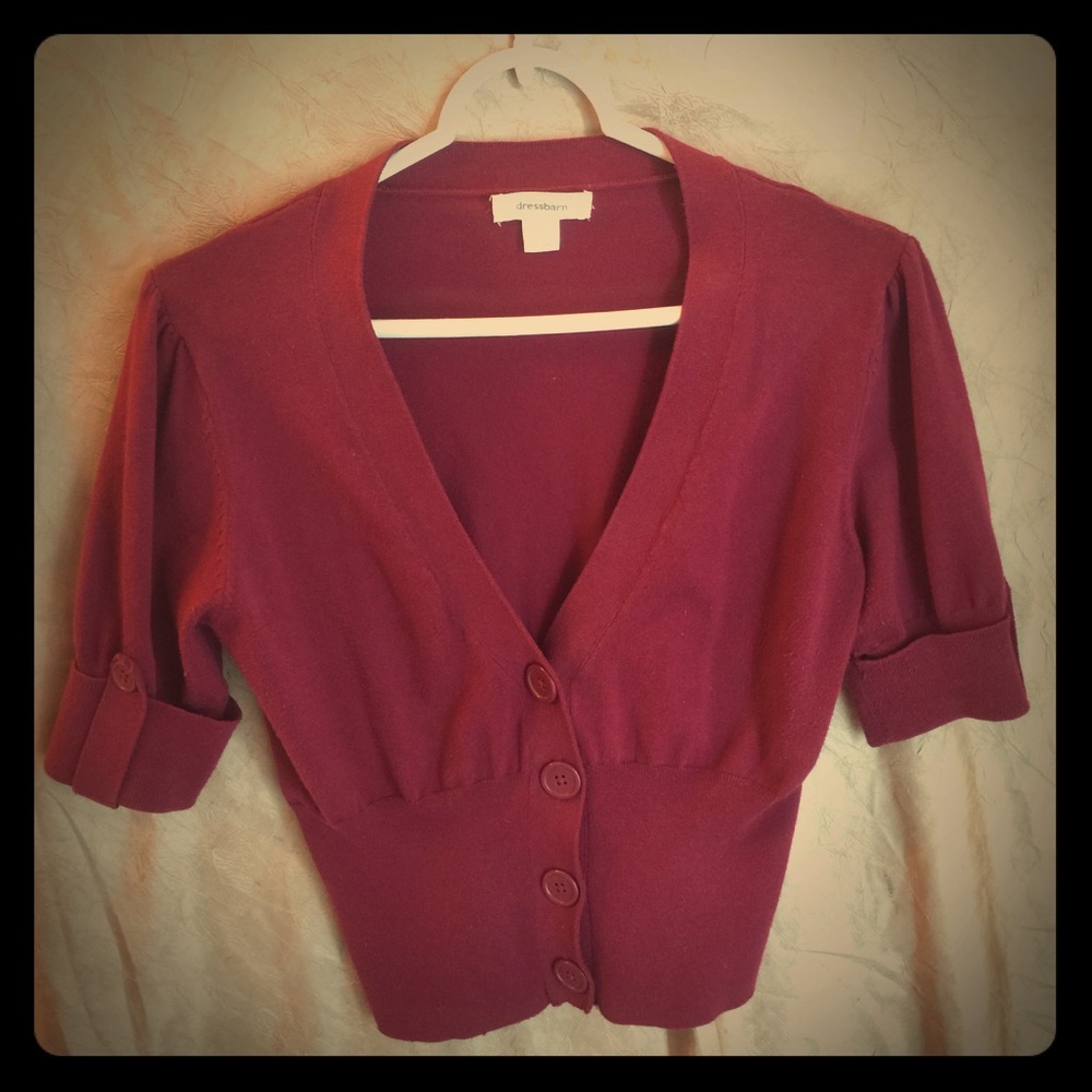 Short sleeve old rose sweater