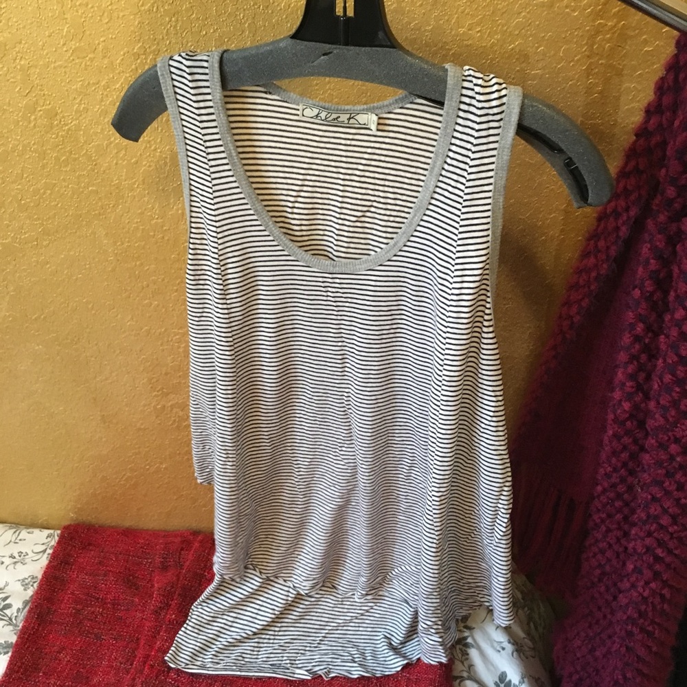 Striped loose tank top
