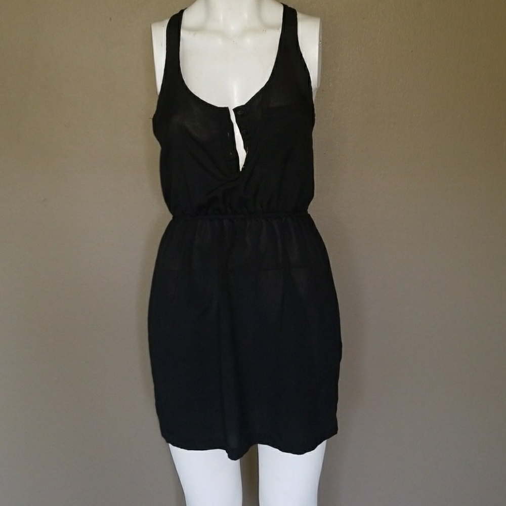 Black racer back tunic dress