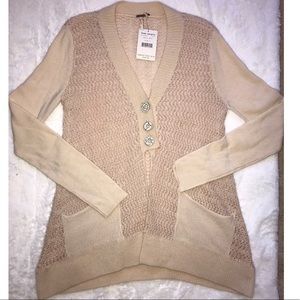 NWT Free People Caroline Long Cardigan Wool Sweater
