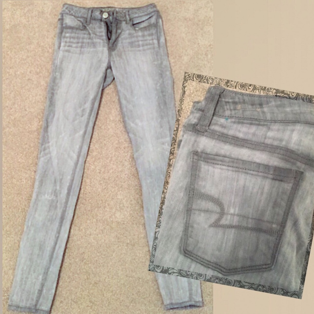 American Eagle Gray Hi Rise Jeggings- 00