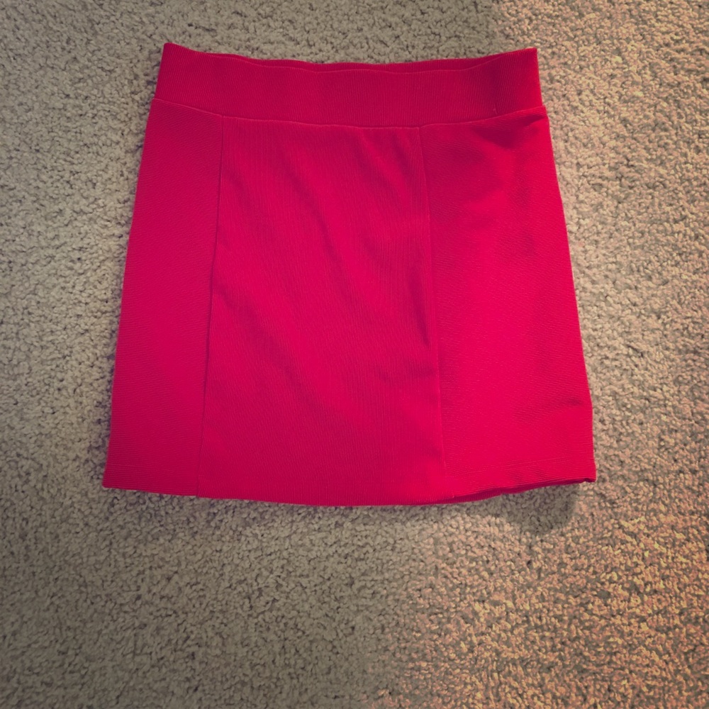 Red mini skirt