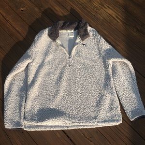 Pink grey Sherpa quarter/half zip