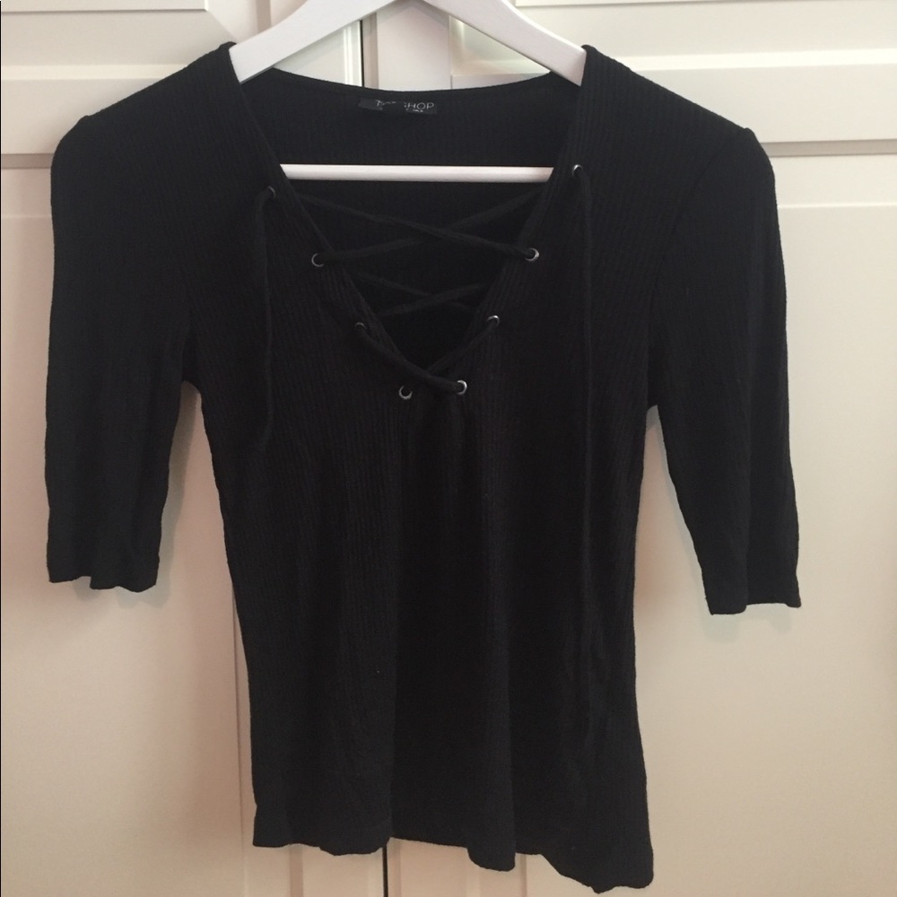 Topshop lace up top