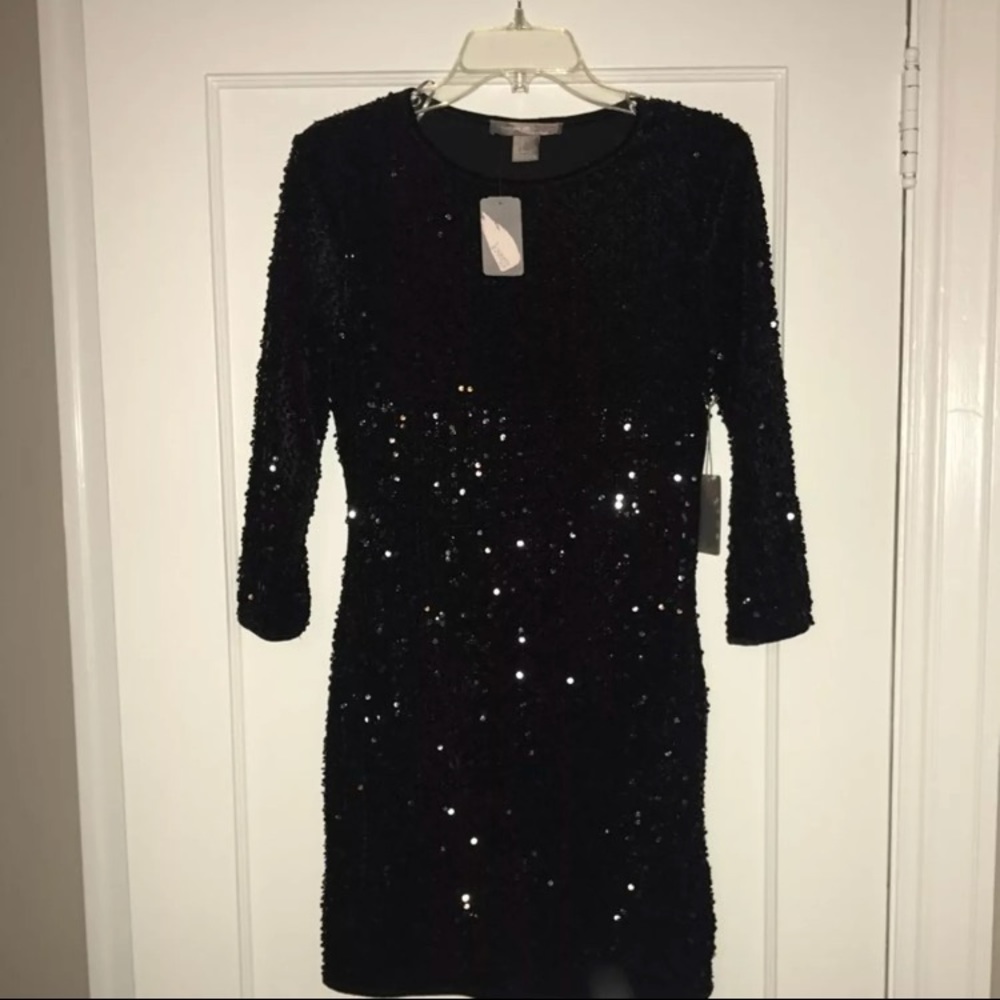 NWT Black Sequin Above the Knee Bodycon Dress