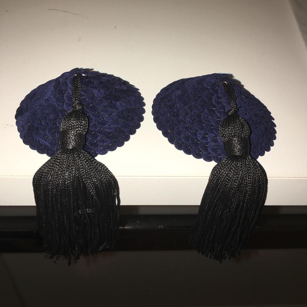 Agent Provocateur Blue/Black Suede Pasties