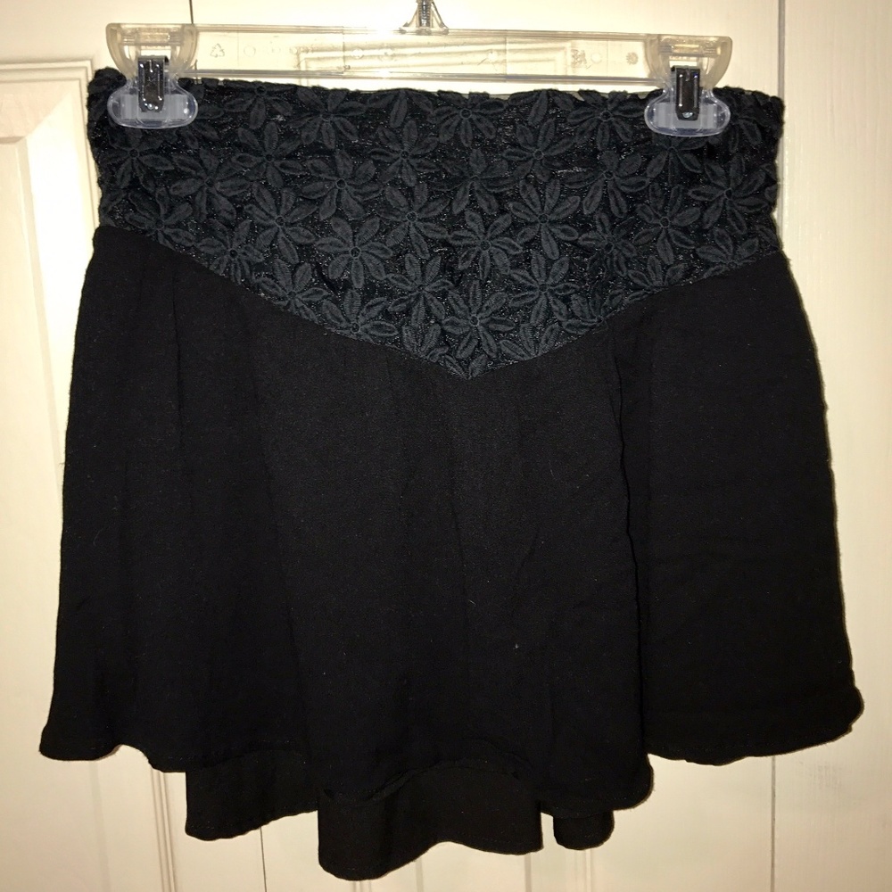 Black mini skirt