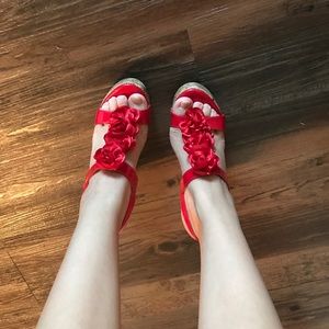 Charming Charlie's Red wedges!!