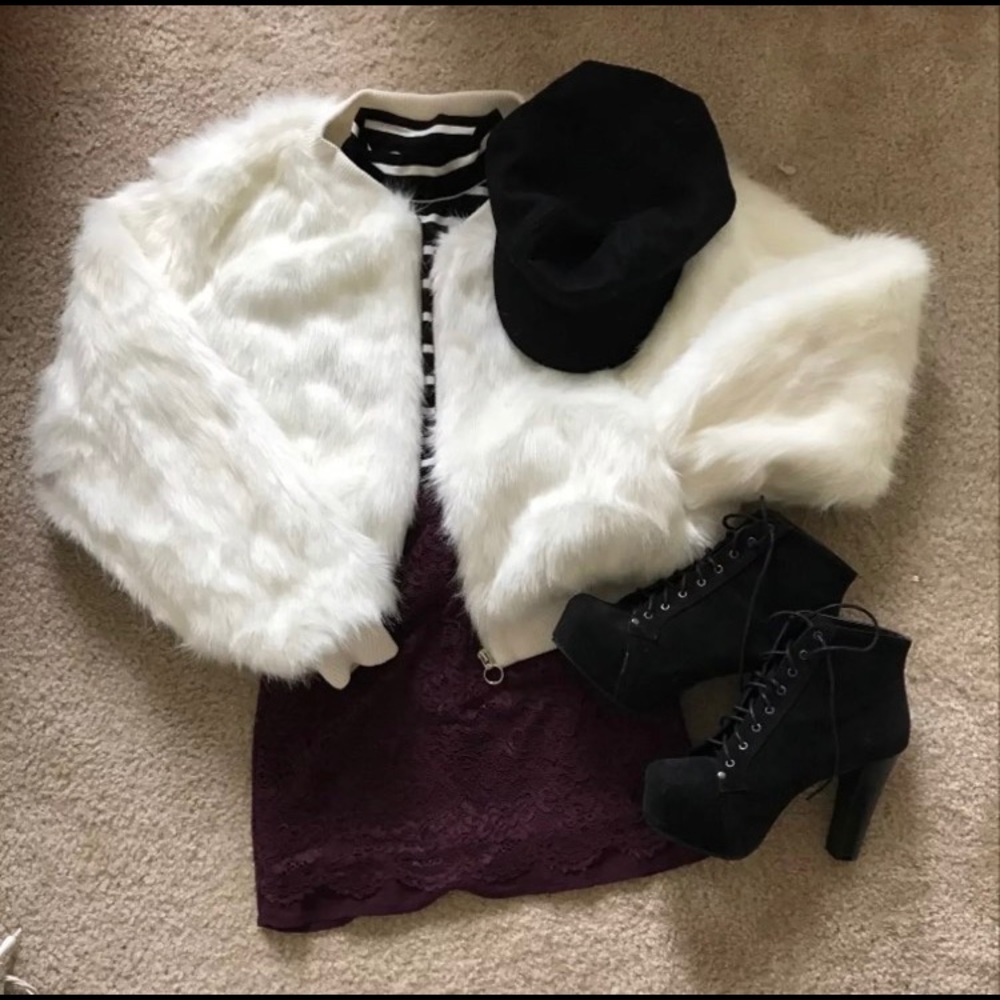 SOLD Faux Fur Fiona Bomber Jacket