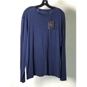 Mens John Varvatos Long T-Shirt Navy Large NWT