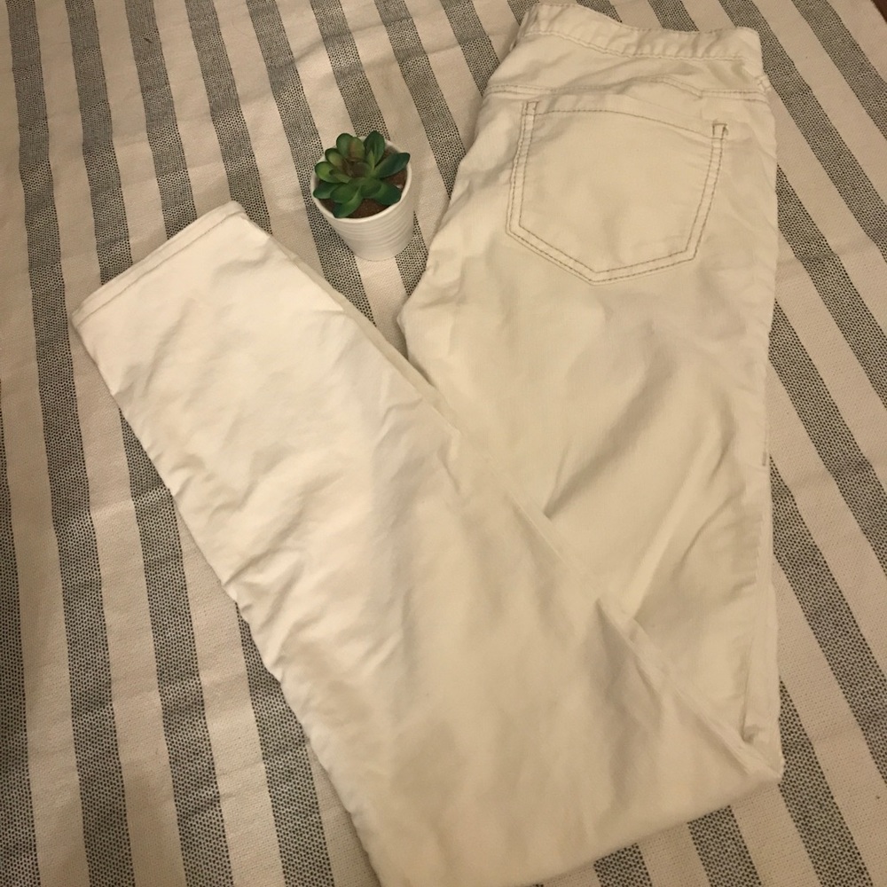 Free People White Corduroy Skinnies 29