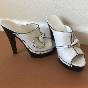 White leather high heel Gucci Shoes