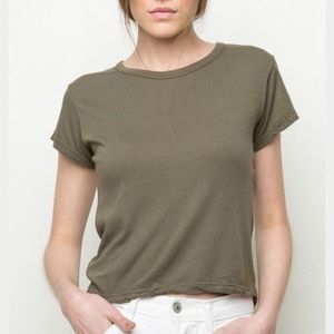 brandy melville army green basic tee