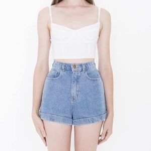 American Apparel High Waisted Jean Shorts