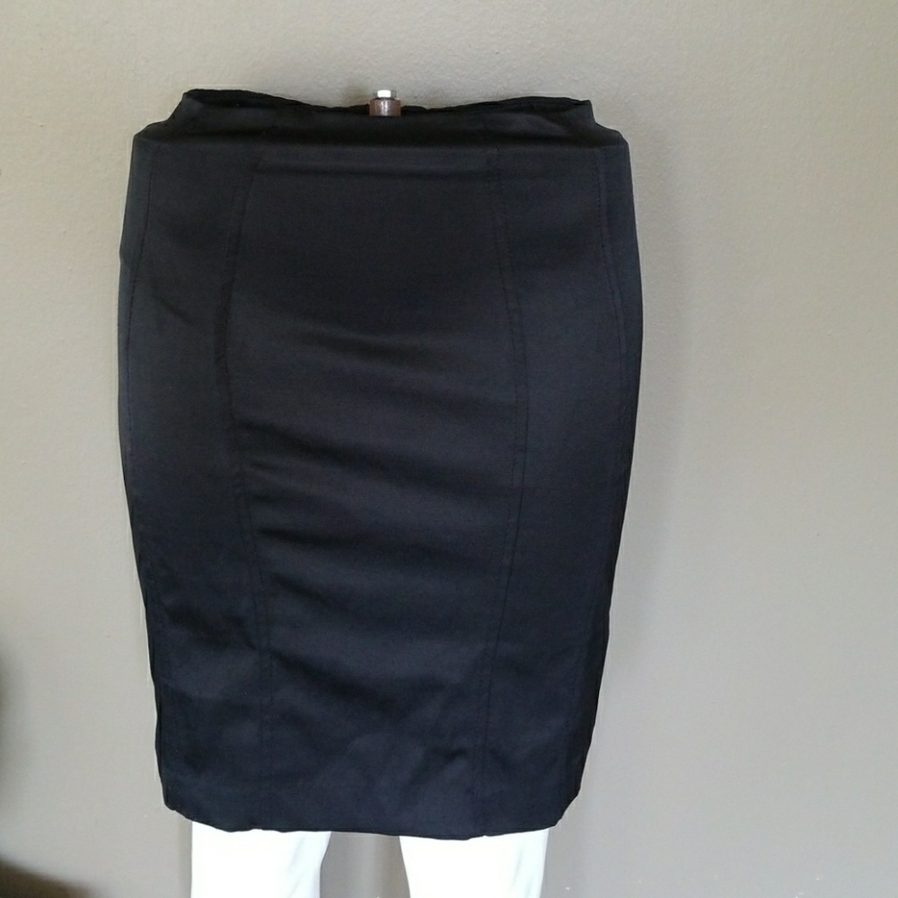 Black satin-like skirt