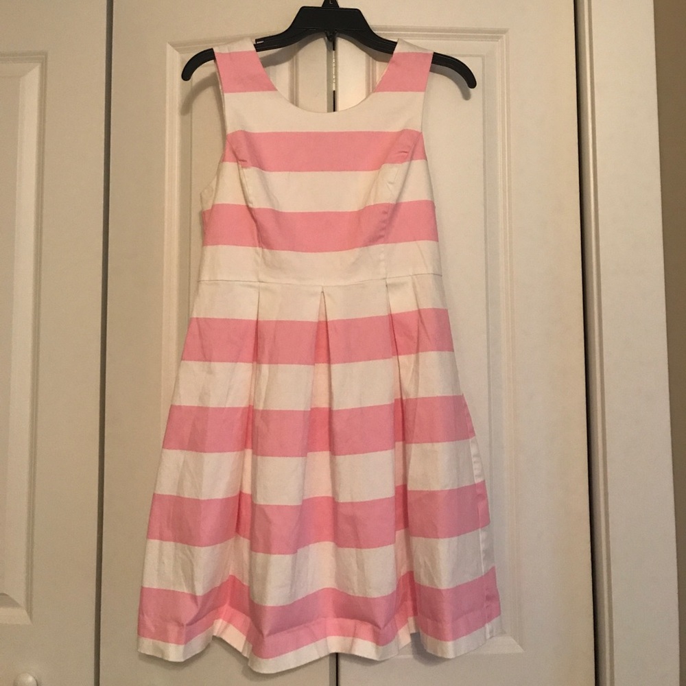 Pink white stripe dress
