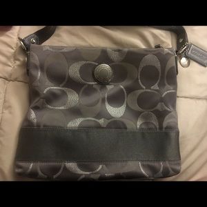 Silver coach purse