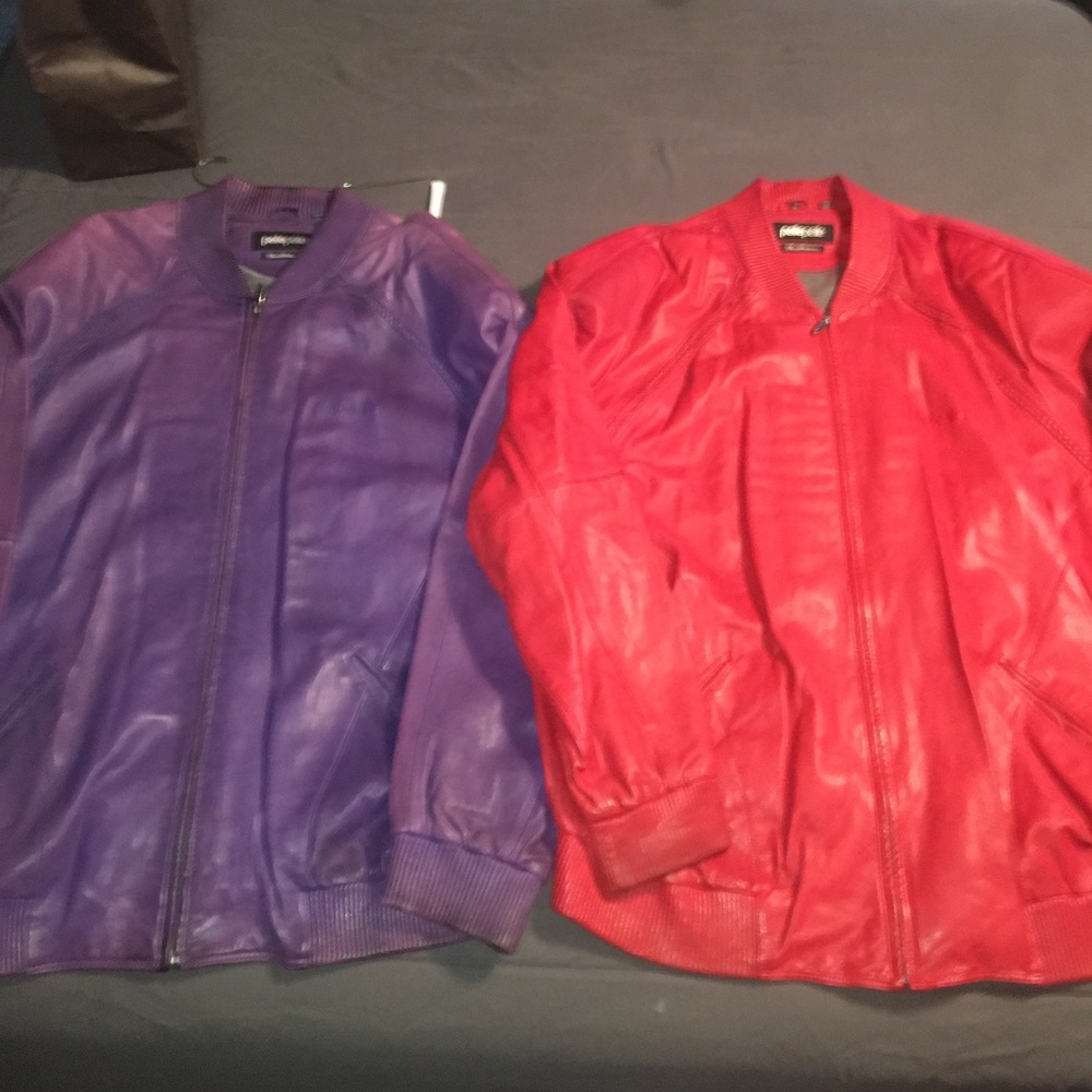 Red and purple pelle pelle leathers