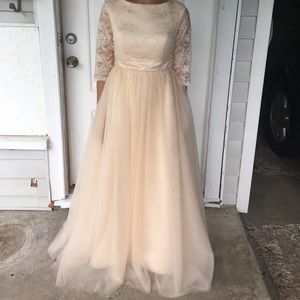 A sophisticated champagne dress