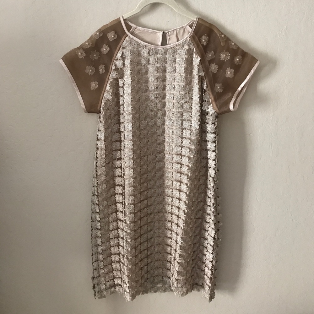 Dress in gold color beautiful embroidery