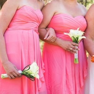 Short Crinkle Chiffon Dress with Front Cascade