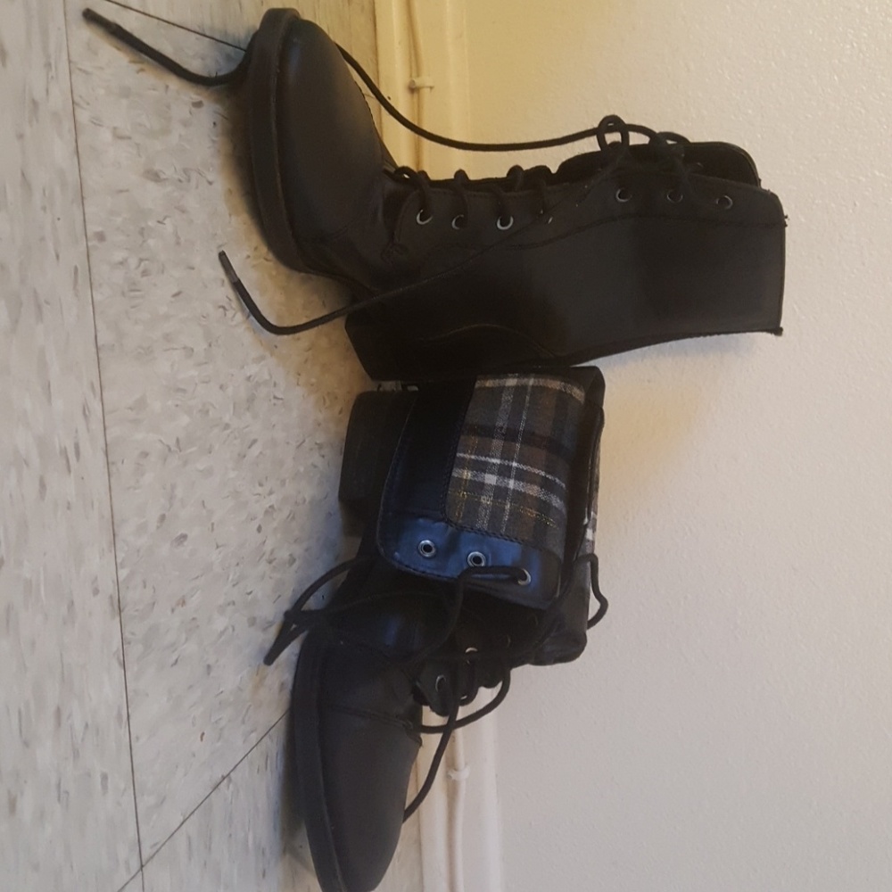 Black combat boots