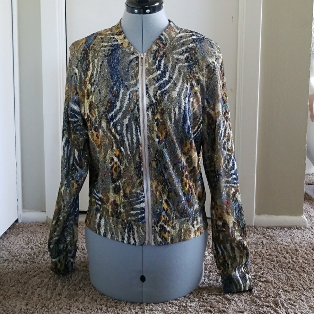 Metallic bomber jacket
