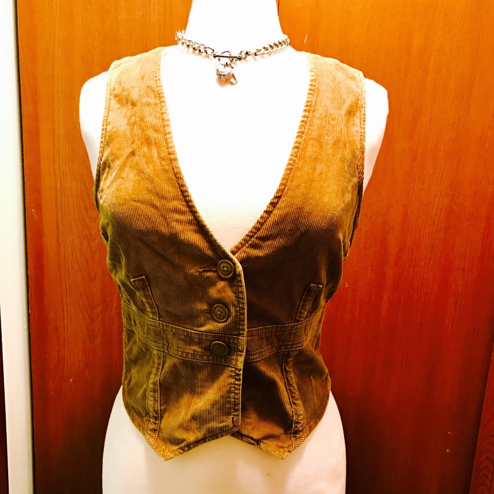 Dark tan/brown American Eagle corduroy vest SZ S