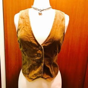 Dark tan/brown American Eagle corduroy vest SZ S