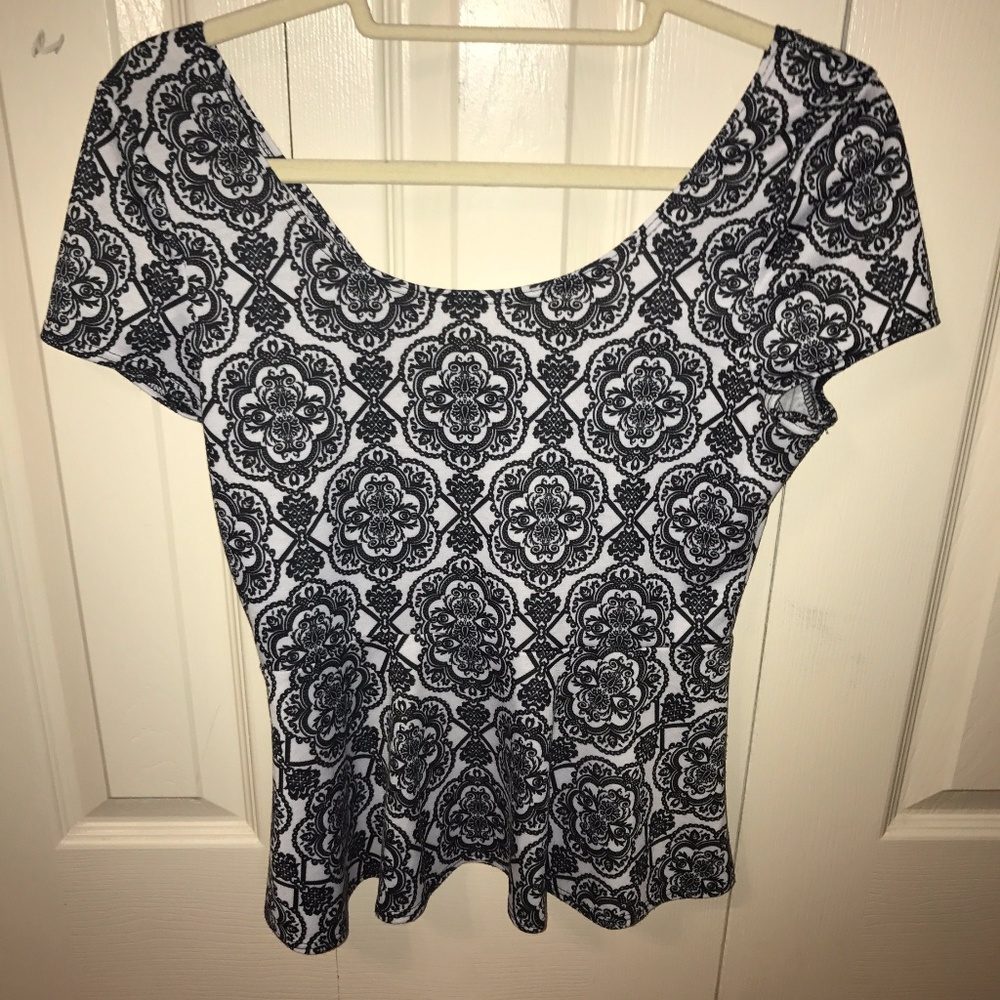 Black and White Blouse