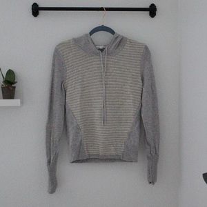 Athleta Striped Sweater with Hood