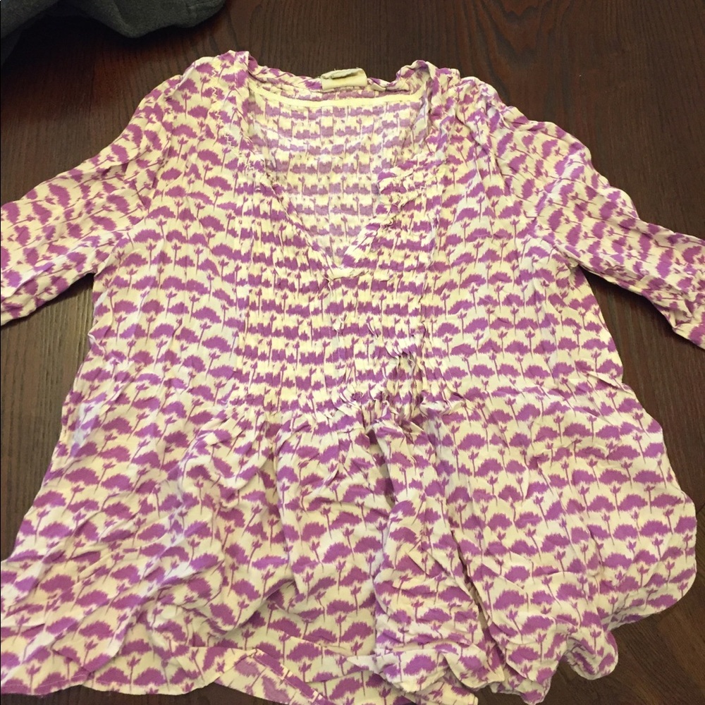 Anthropologie Purple flowy top