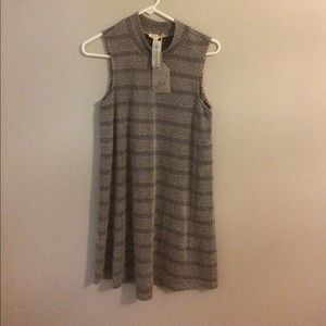 High Neck Printed Dress