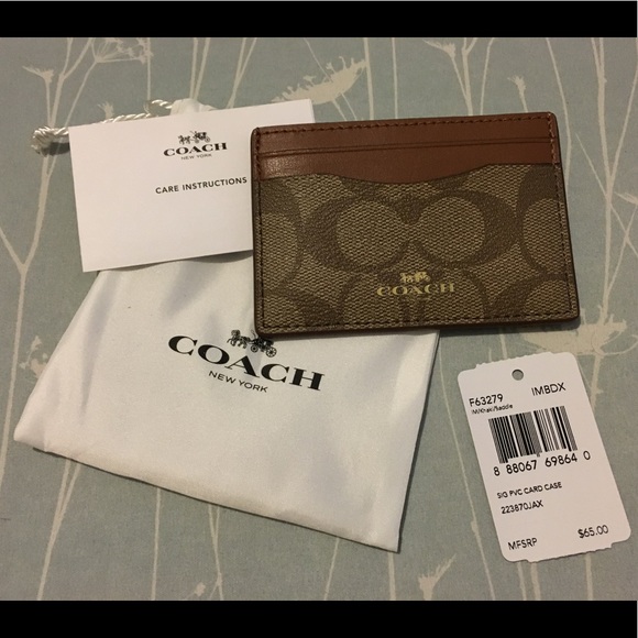 Coach Signature PVC Card Case - Picture 1 of 4