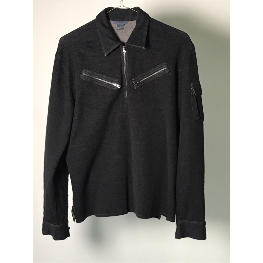 Mens John Varvatos Wool Pullover Brown Large
