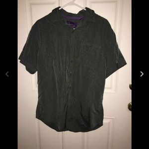 Mens Bruno dark grey button up shirt large L