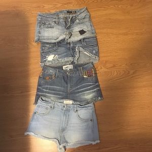 4 pairs of great denim shorts, from name brands