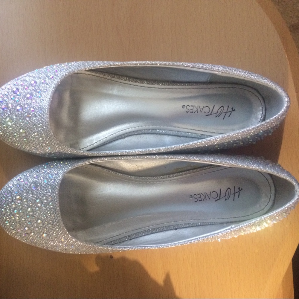Silver Gliittery Flats