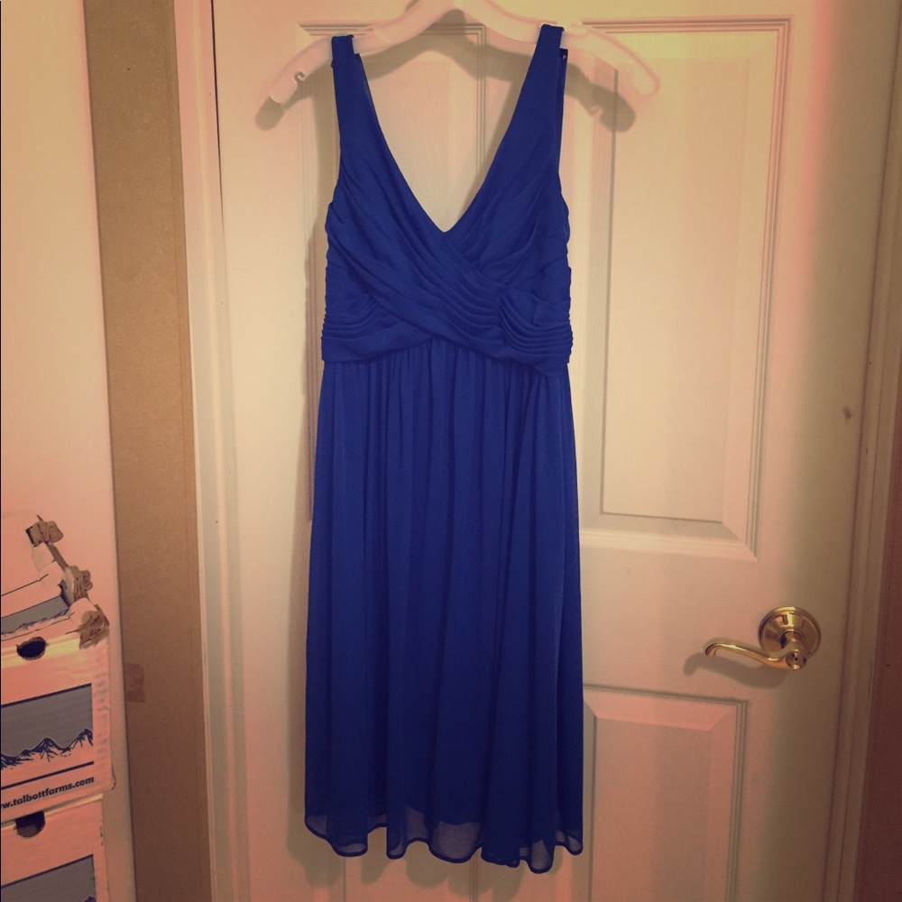 David's Bridal royal blue dress