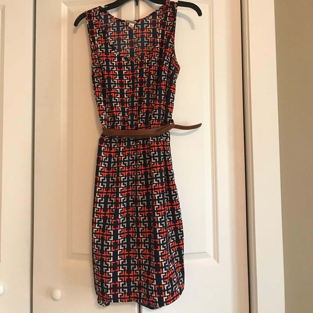 Navy geometric dress