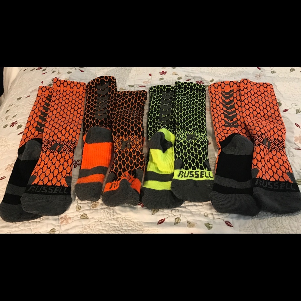 Youth Russell long tube socks.