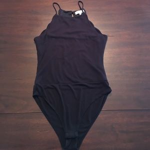 EUC Ribbed High-neck BodySuit with Scalloped Edges
