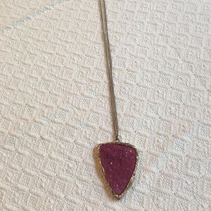 Pink Druzy Necklace