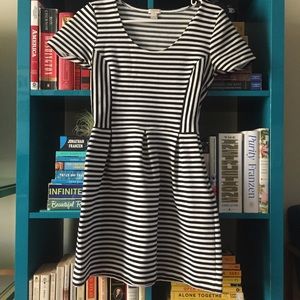 J. Crew Stripe Scoopneck Dress