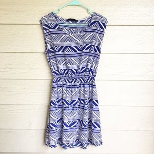 Blue/White Printed Dress
