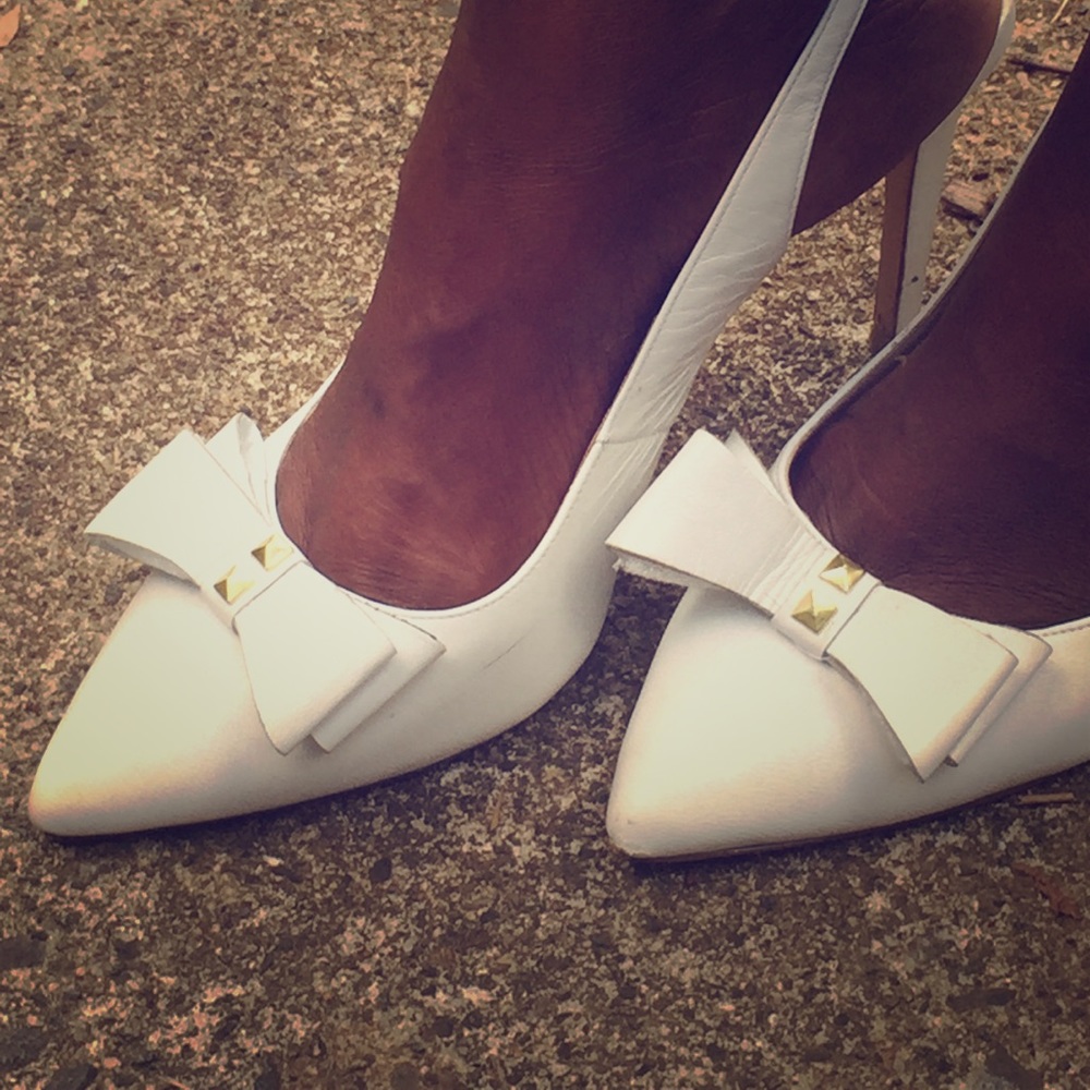 White 14th and union sling backs