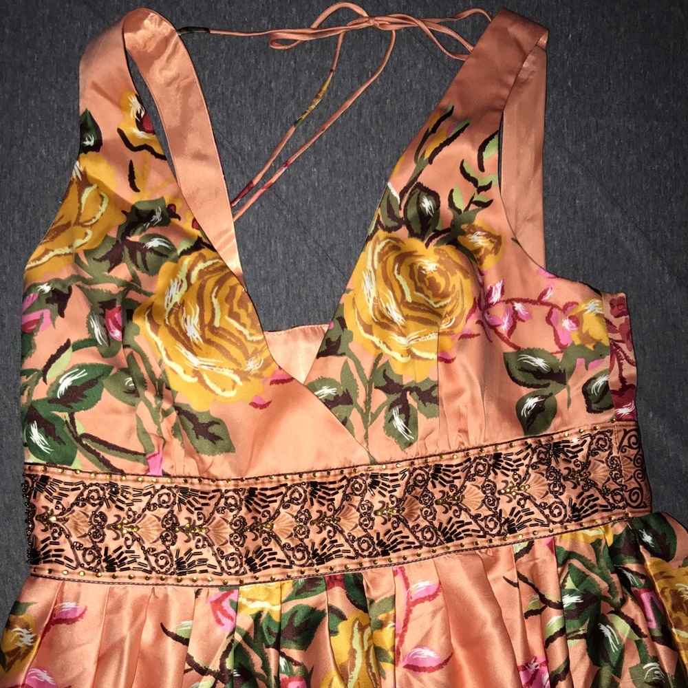 Satin floral party dress