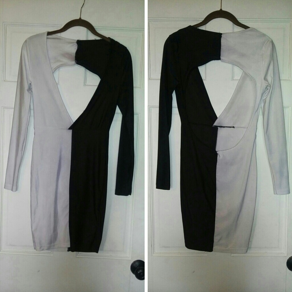 Custom black and white mini dress